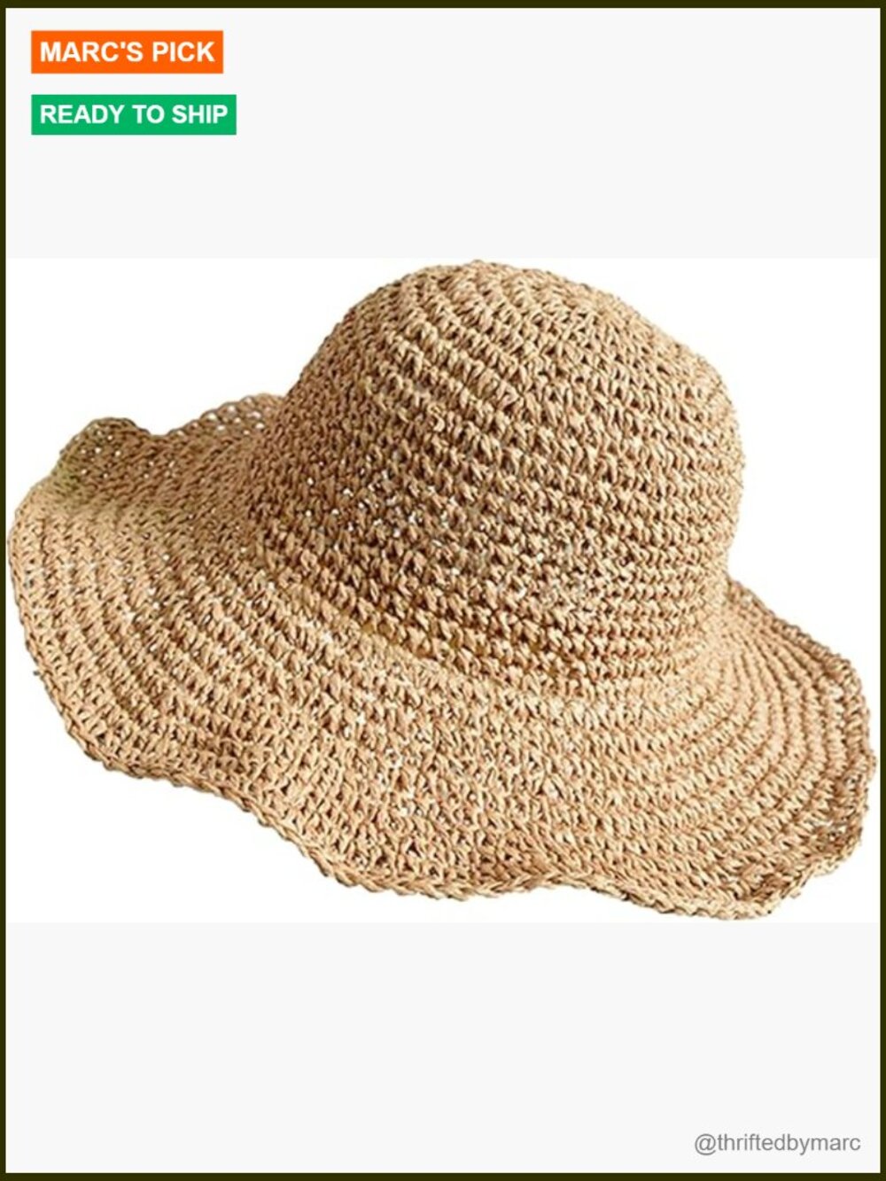 Handmade Floppy Bucket Sun Hat with UPF 50+ Adjustable Chin Strap